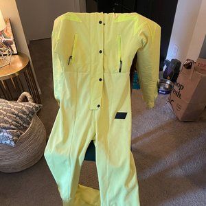 Safety yellow ski suit